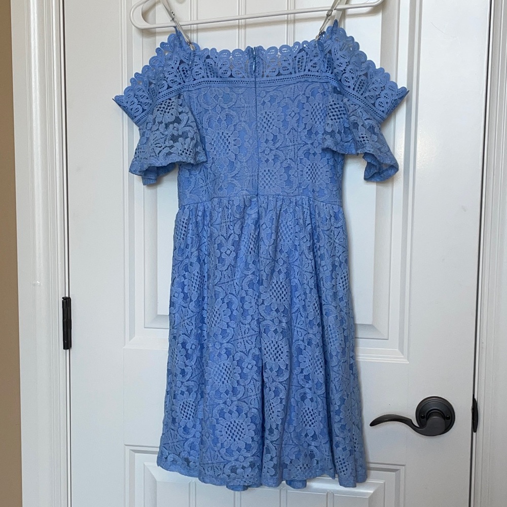 Jr.Small PRINCESS CINDERELLA Disney Zara Pale Blue Lace Off-Shoulder Dress - Picture 4 of 17